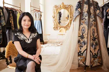 Guo Pei, Chinese couturier, wedding gown, auction, Sotheby's, London, gold