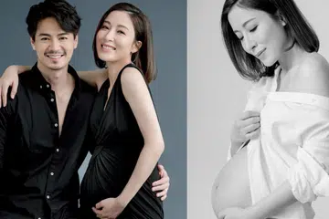 Celebrity, pregnancy photo, tavia yueng, him low, 杨怡，罗仲谦，孕妇写真