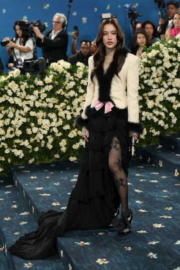 NEW YORK, NEW YORK - MAY 05: Freen Sarocha attends the 2025 Met Gala Celebrating "Superfine: Tailoring Black Style" at Metropolitan Museum of Art on May 05, 2025 in New York City.  (Photo by Michael Loccisano/GA/The Hollywood Reporter via Getty Images)