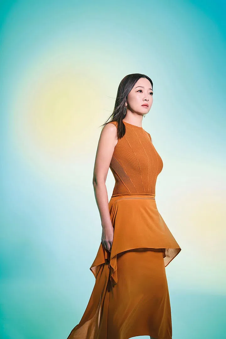 Chaîne d’ancre Danaé 耳环和戒指、丝绸针织上衣和拉链混合材质连衣裙、麂皮高跟鞋/Hermes。