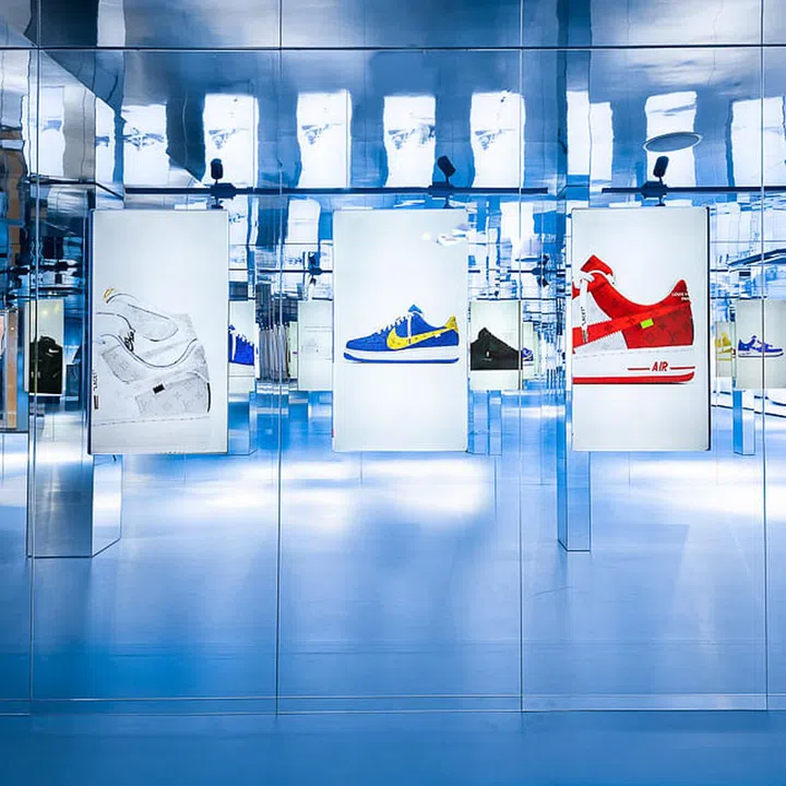 Louis Vuitton and Nike "Air Force 1" by Virgil Abloh sneakers sale Exhibition opens at ION Orchard Singapore