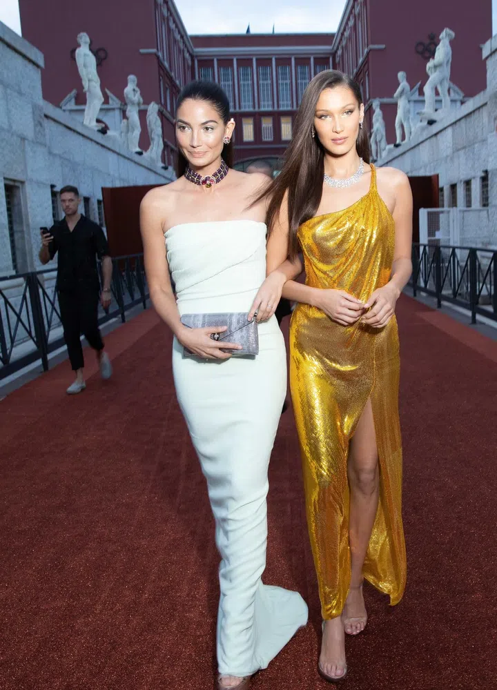 Lily ALDRIDGE. Bella HADID.. Bulgari Brand Event High Jewerly. Wild Pop. Rome .  Italy 06/2018 © david atlan