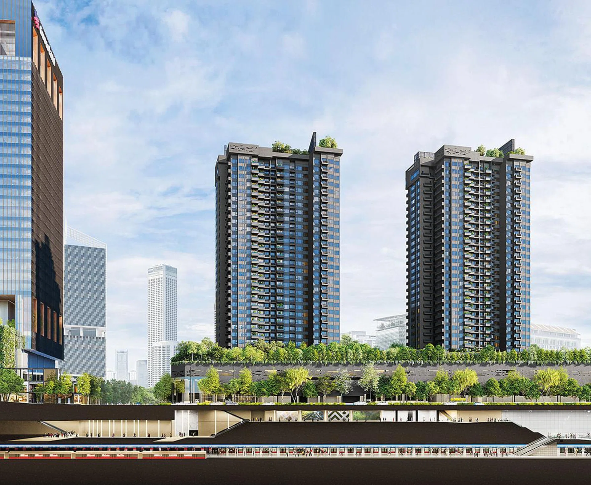 Midtown Modern 占地利之优，链接地铁站，为生活提供便利性。