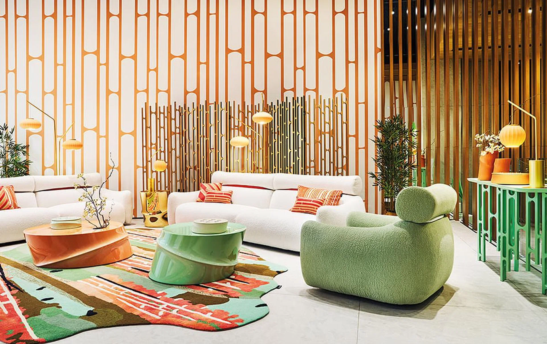 Roche Bobois首次与中国设计师合作，邀请著名艺术家蒋琼耳打造BAMBOO MOOD祥竹系列。Photo Courtesy of Roche Bobois