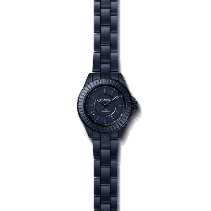 Chanel J12 Bleu, self-winding mechanical movement, dial with sapphires, 33mm ceramic and steel case, ceramic bracelet limited edition watch $35,550