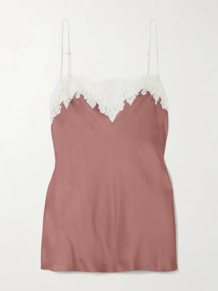 Stella McCartney Lace-trimmed satin camisole