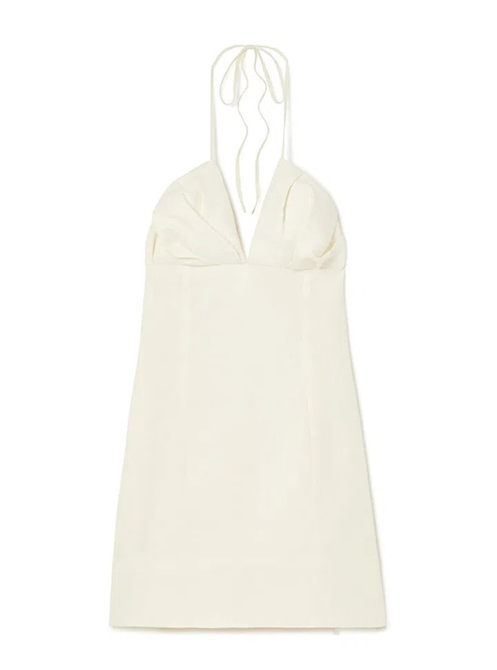 EXCLUSIVE: Bambino cotton halterneck mini dress