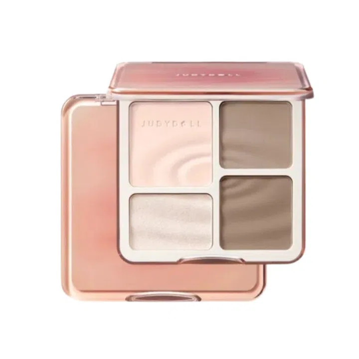 JUDYDOLL Highlight & Contour 3D Palette Four-Partition Matte Shadow Long-lasting眼影盘 