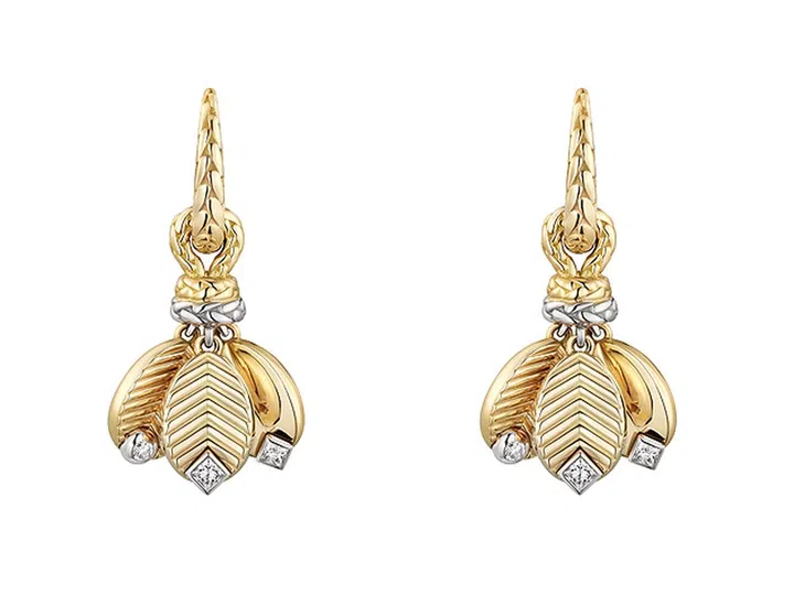 CARTIER Grain de Café yellow and white gold earrings with diamonds $15,400
