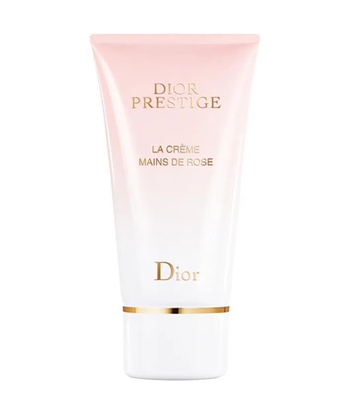 刚面世的这款Dior Prestige系列护手霜，富含珍贵的丝缎玫瑰(Rose de Granville)成分（还包括玫瑰蜡和玫瑰油）能够滋润、舒缓和提亮双手，用后还有淡淡的玫瑰香气，每次使用都感觉特别愉悦呢！
