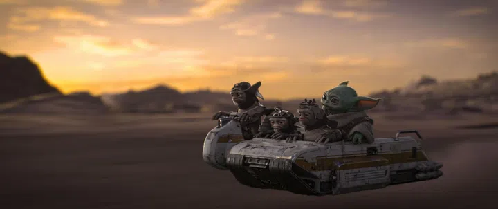 Grogu and Anzellans in Lucasfilm's THE MANDALORIAN AND GROGU. Photo courtesy of Lucasfilm. © 2026 Lucasfilm Ltd™. All Rights Reserved.