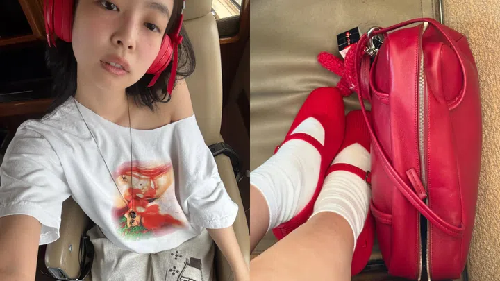 Jennie在Coachella过后穿的VIVAIA Margot Mary-Jane方头鞋