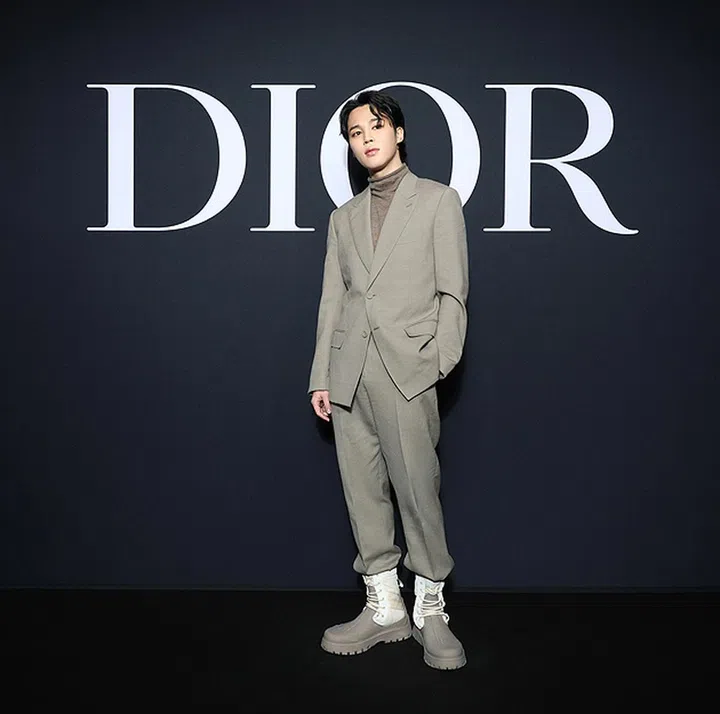 PARIS, FRANCE - JANUARY 20: Jimin attends the Dior Homme Menswear Fall-Winter 2023-2024 show as part of Paris Fashion Week  on January 20, 2023 in Paris, France. (Photo by Pascal Le Segretain/Getty Images for Christian Dior)