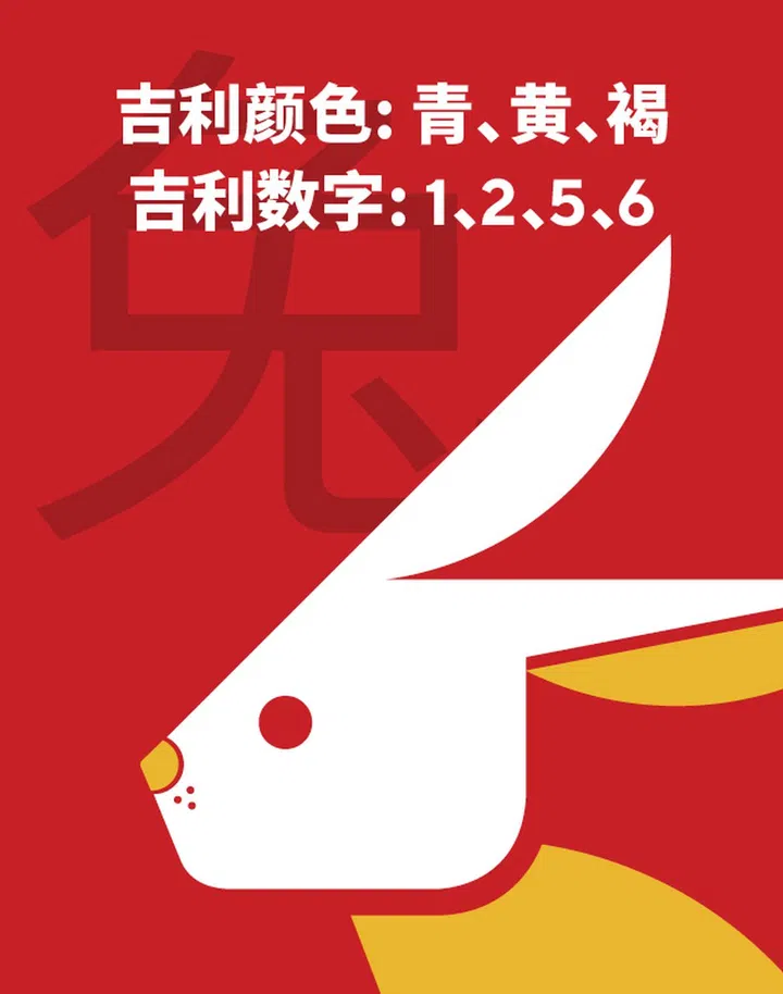 兔 幸运色数字