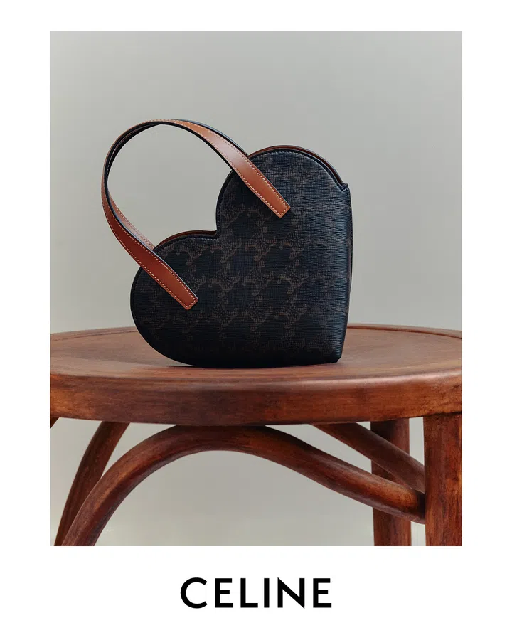 Celine Teen Coeur帆布及皮革手袋