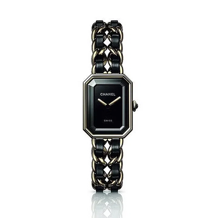 CHANEL Premiere Edition Originale yellow gold-coated steel watch with leather and steel strap腕表 $9,050