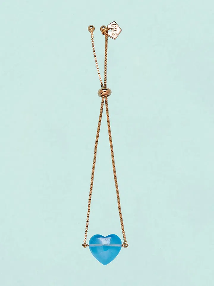 Covet Crystals Jewelry Aquamarine La Forma Heart手链