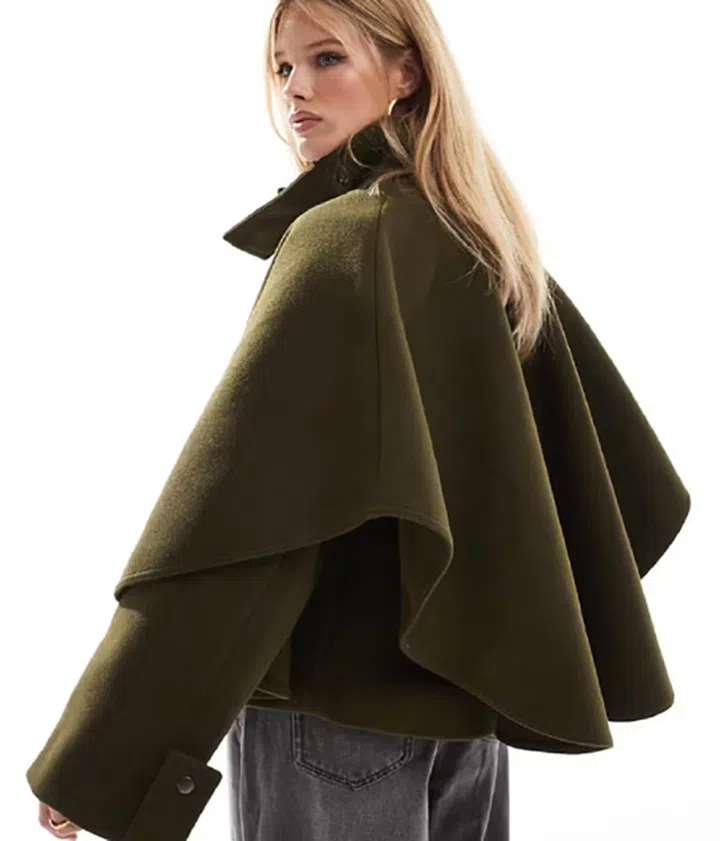 ASOS Design formal cape in khaki斗篷 $147.99