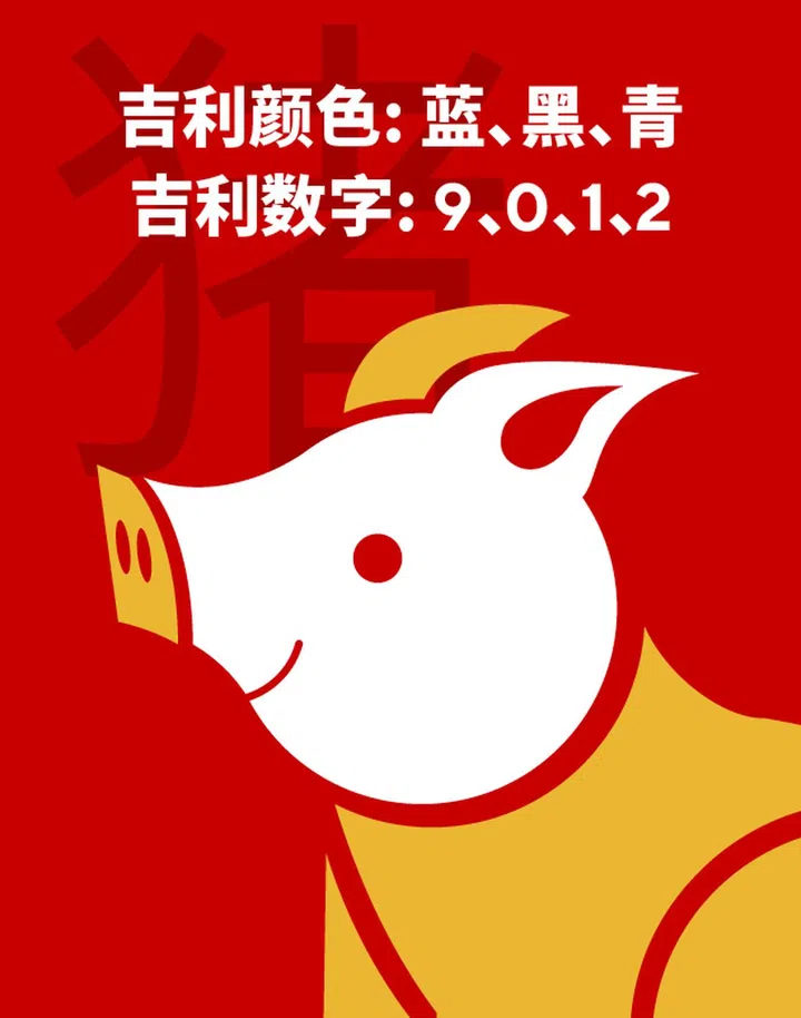 猪 幸运色数字