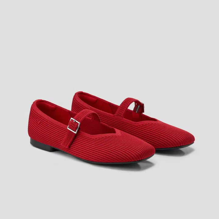 Vivaia Square-Toe Mary Jane Margot Mary Jane in Ruby Red玛丽珍鞋