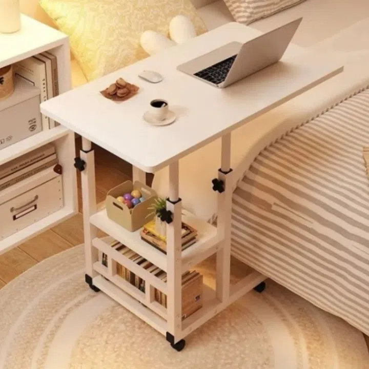 Multifunctional Laptop Table, Movable Computer Study Desk with Wheels多功能桌