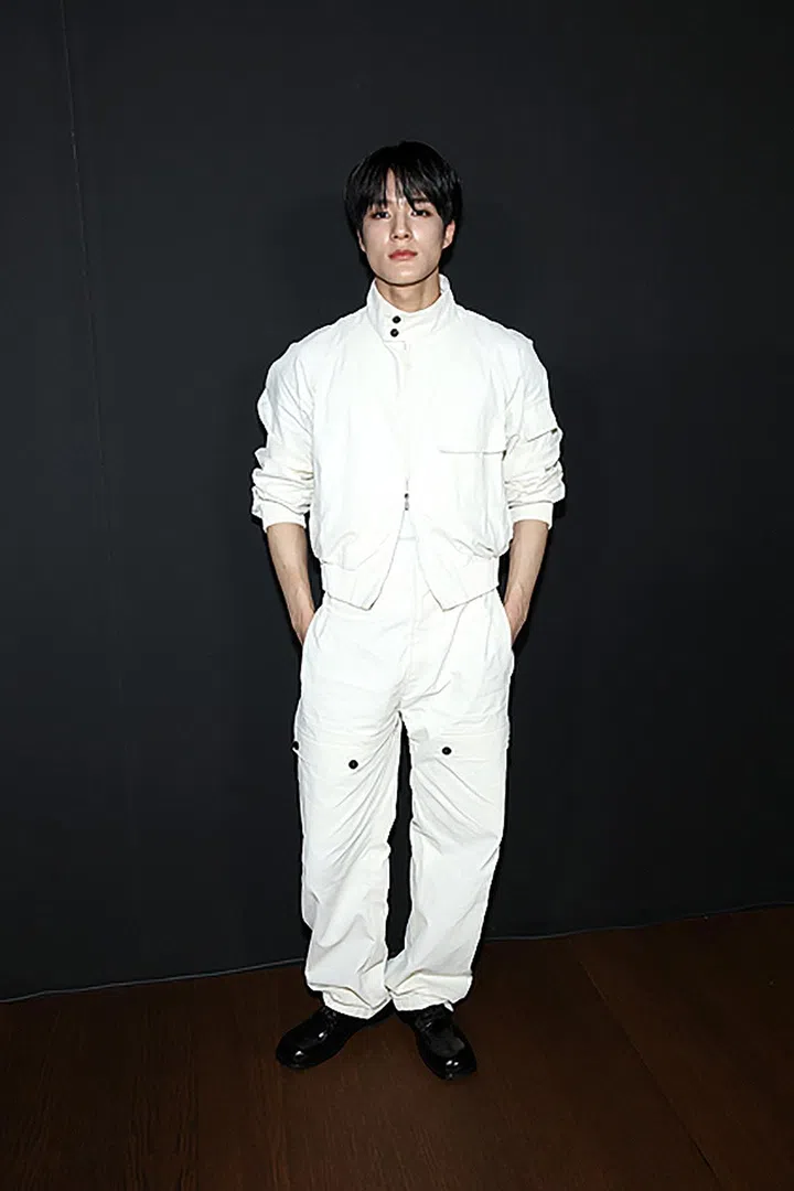 MILAN, ITALY - FEBRUARY 24: Jeno is seen backstage at the Ferragamo Fall Winter 2024 fashion show during the Milan Fashion Week Womenswear Fall/Winter 2024-2025 on February 24, 2024 in Milan, Italy. (Photo by Daniele Venturelli/Getty Images for Ferragamo)
