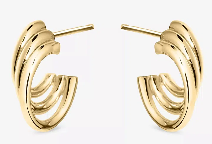 Shaun Leane的Bound 2号 18K金镀层圈形耳环