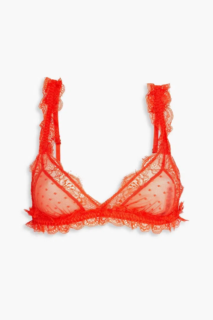 Love Stories Love Lace lace-trimmed point d’esprit triangle bra $27