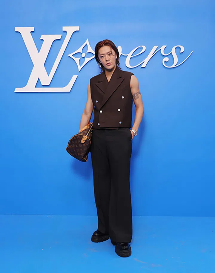 PARIS, FRANCE - JUNE 18: Yuta Nakamoto from NCT 127 attends the Louis Vuitton Menswear Spring/Summer 2025 show as part of Paris Fashion Week on June 18, 2024 in Paris, France. (Photo by Victor Boyko/Getty Images for Louis Vuitton)