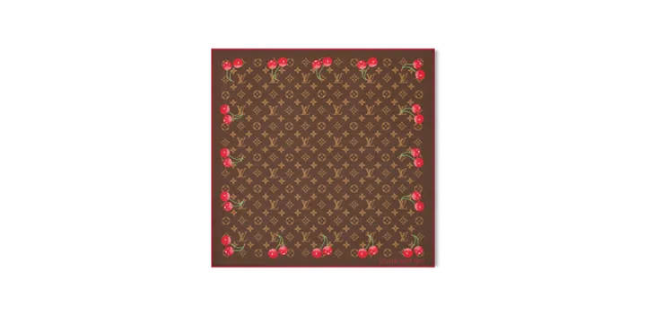 LV x TM Monogram Cerise Square 55丝巾 $375