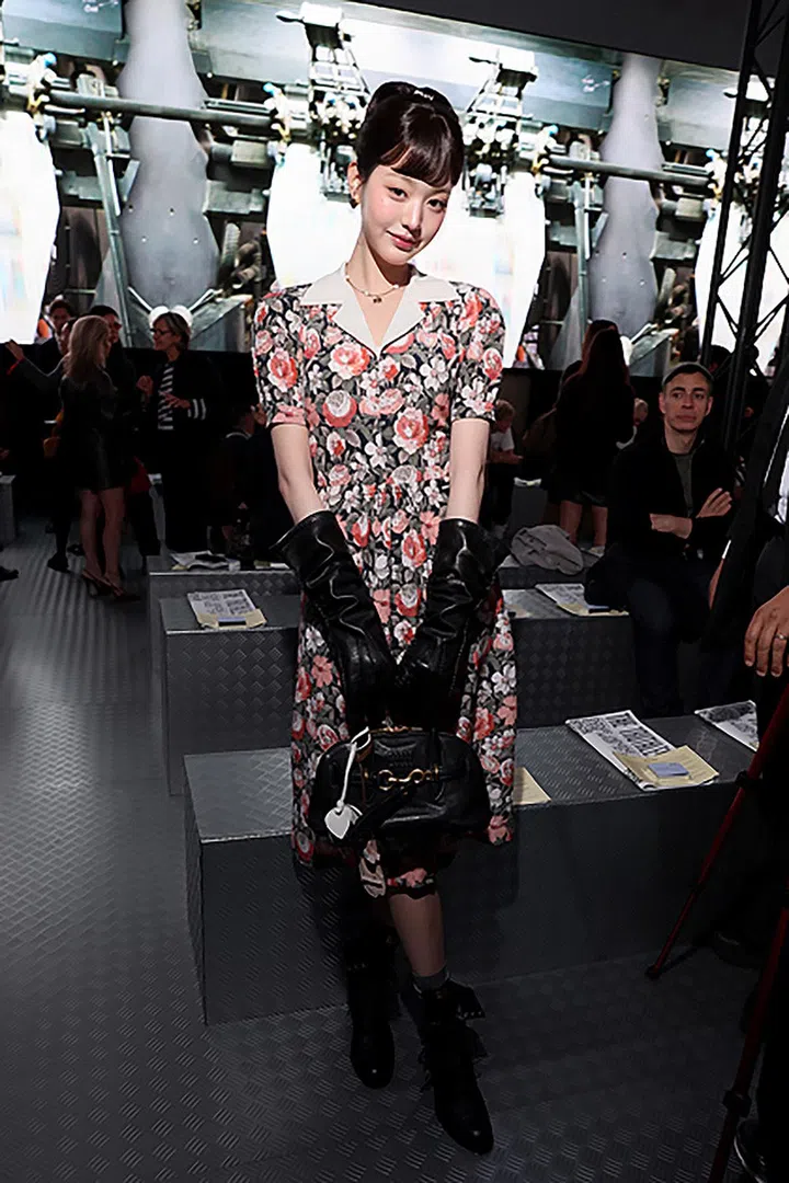 PARIS, FRANCE - OCTOBER 01: Wonyoung Jang attends the Miu Miu Paris Womenswear S/S 2025 show as part of Paris Fashion Week at Palais d'Iena on October 01, 2024 in Paris, France. (Photo by Victor Boyko/Getty Images for Miu Miu)