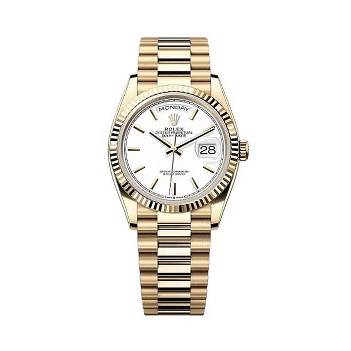 ROLEX Oyster Perpetual Day-Date 36 18K yellow gold watch on matching bracelet腕表