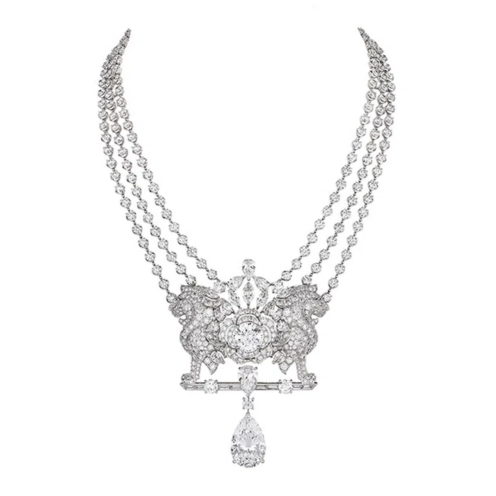 Escale à Venise 高级珠宝系列 Lion Secret镶钻白金项链
