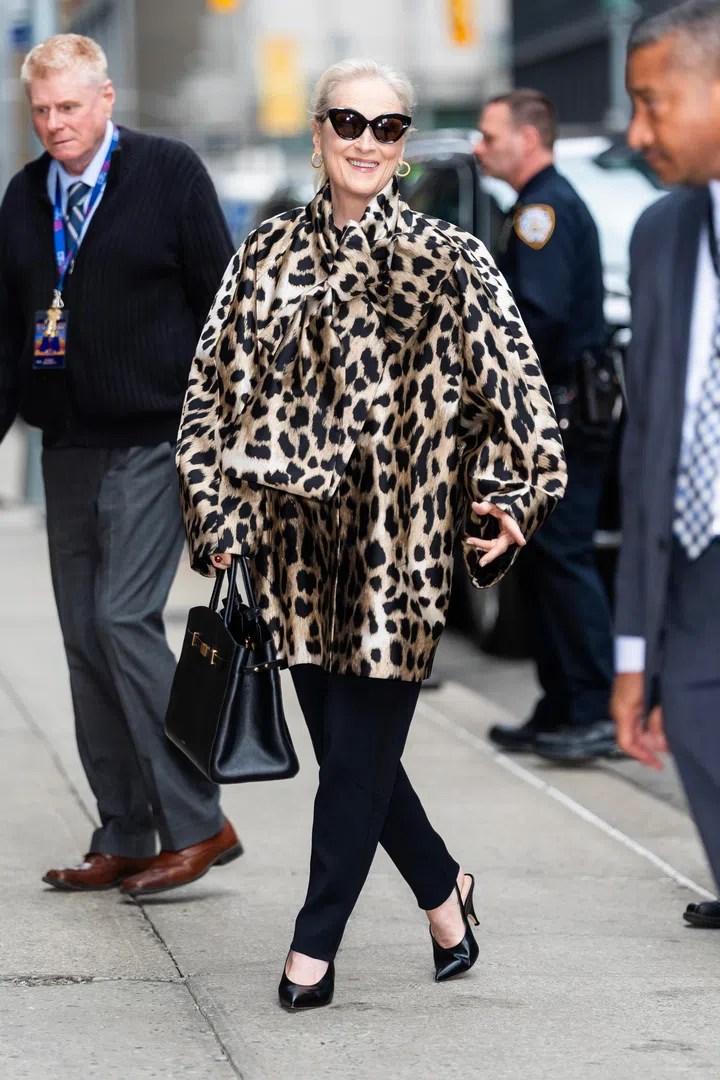 NEW YORK, NEW YORK - APRIL 01: Meryl Streep is seen in Midtown on April 01, 2026 in New York City. (Photo by TheStewartofNY/GC Images)