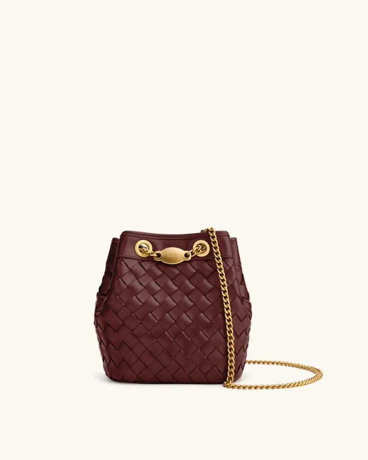 JW Pei Yara Hand-Woven Bucket Bag - Burgundy $169