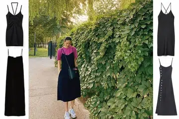 Black Slip Dress, 吊带连衣裙， liuwen，刘雯私服