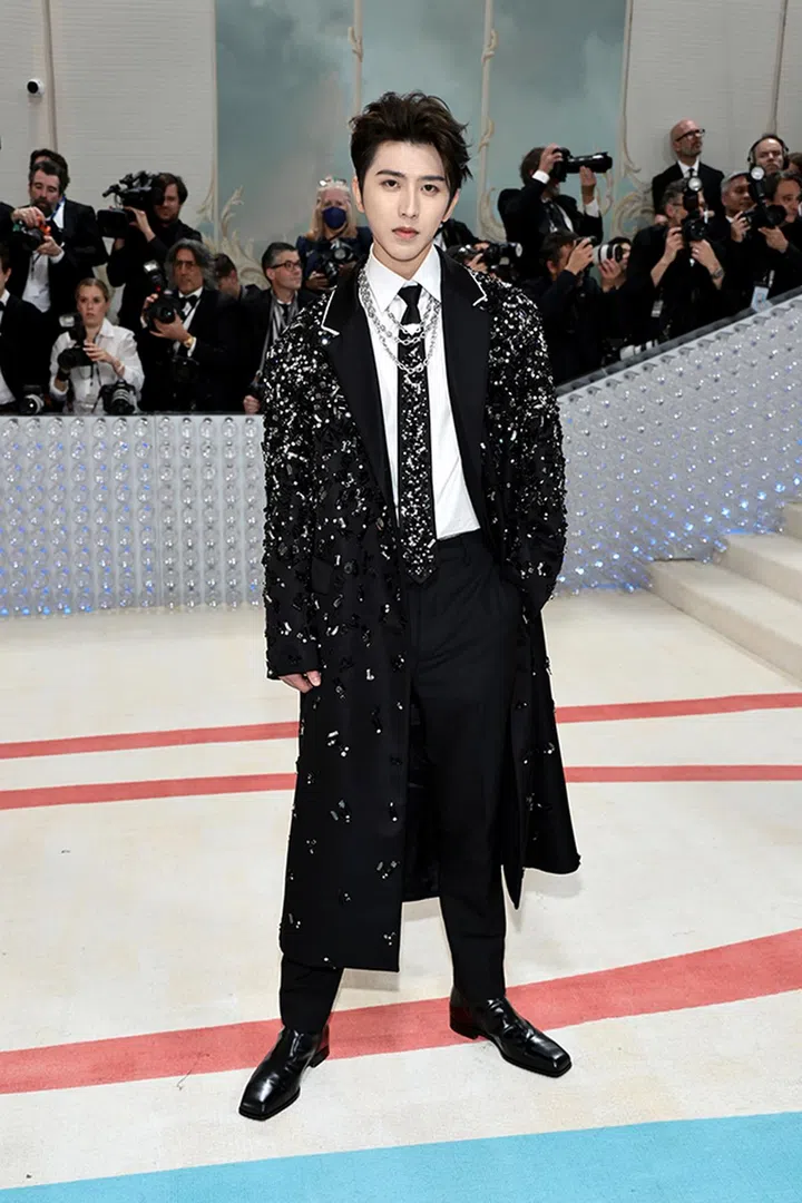 NEW YORK, NEW YORK - MAY 01: Cai Xukun attends The 2023 Met Gala Celebrating "Karl Lagerfeld: A Line Of Beauty" at The Metropolitan Museum of Art on May 01, 2023 in New York City. (Photo by Jamie McCarthy/Getty Images)