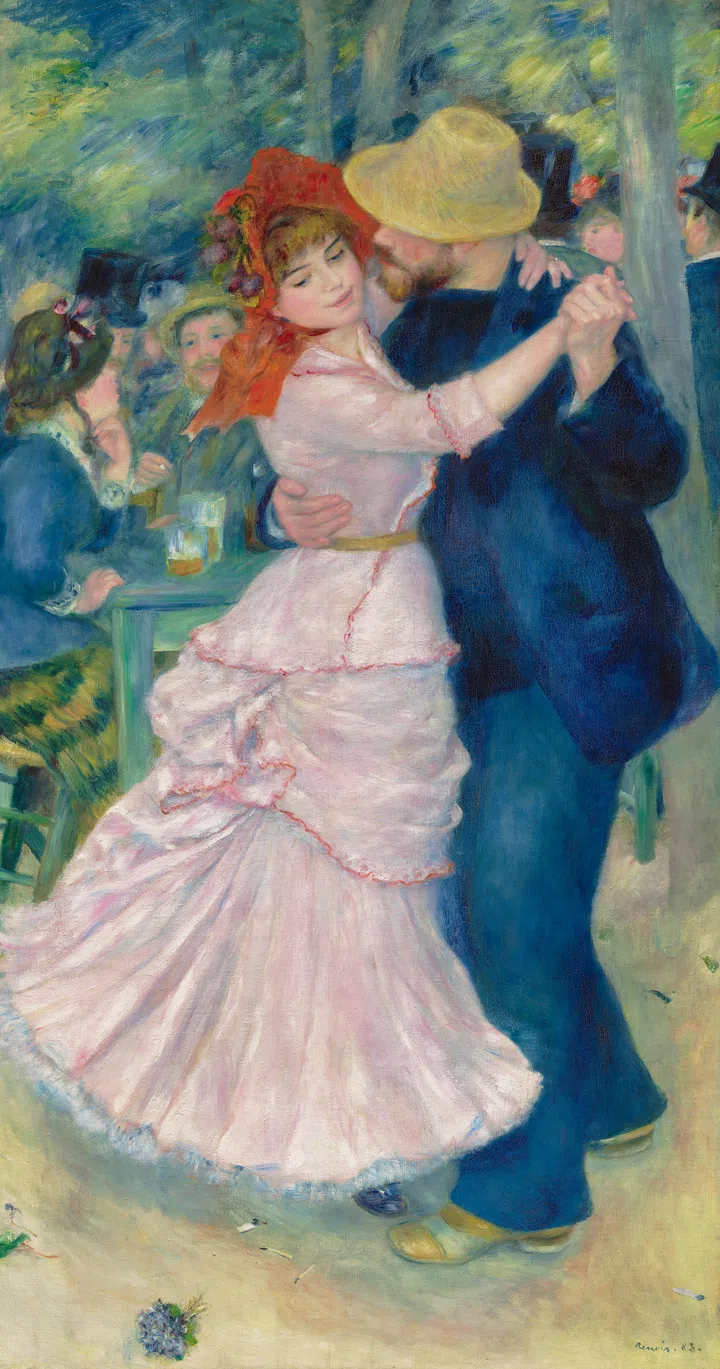 Pierre Auguste Renoir的1883年作品《Dance at Bougival》