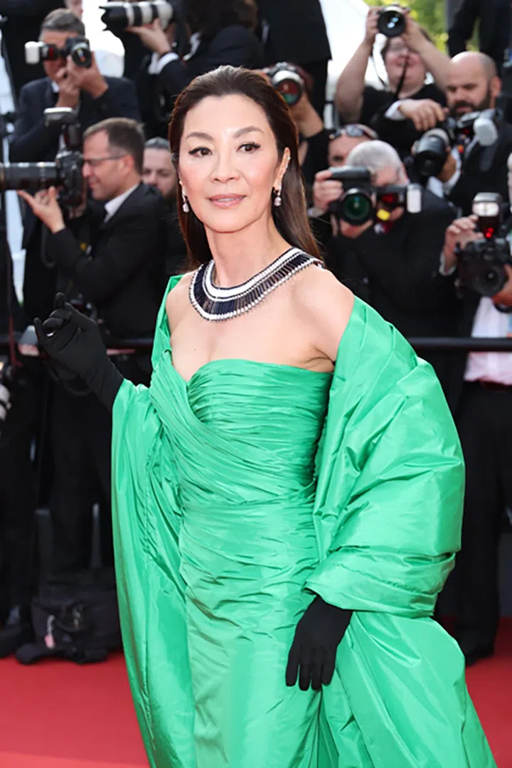 CANNES, FRANCE - MAY 21: Michelle Yeoh attends the "Firebrand (Le Jeu De La Reine)" red carpet during the 76th annual Cannes film festival at Palais des Festivals on May 21, 2023 in Cannes, France. (Photo by Daniele Venturelli/WireImage)