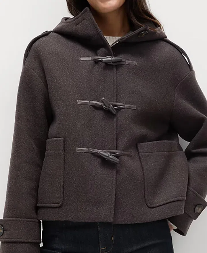 Wool Blend Hooded Short Duffle Coat外套 $169.90（售于Marks & Spencer）