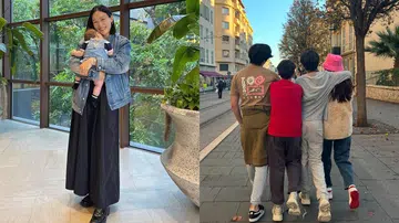 女星欢庆母亲节