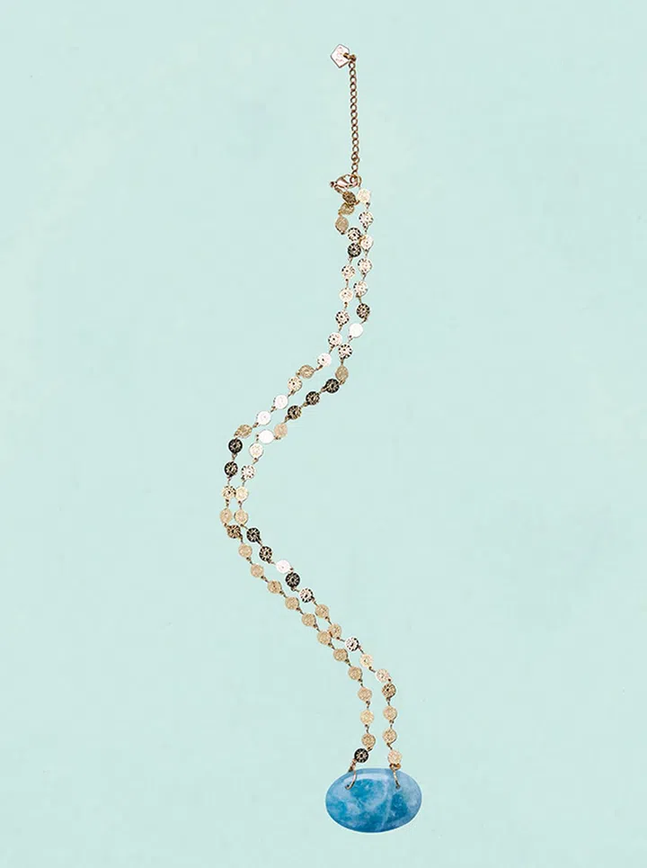 Covet Crystals Jewelry Aquamarine Ellipse项链