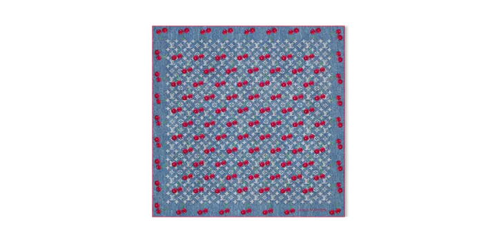 LV x TM Denim Cerise Square 90丝巾 $785