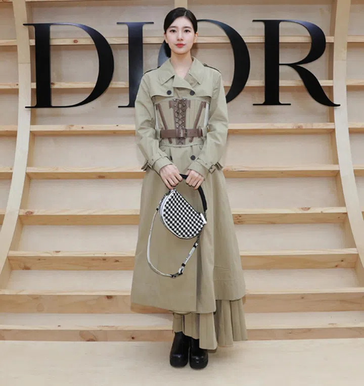 SEOUL, SOUTH KOREA - APRIL 30: Singer Suzy Bae attends the DIOR Show Prefall 2022 photocall at Ewha Women's University on April 30, 2022 in Seoul, South Korea. (Photo by Myunggu Han/Getty Images for Dior)