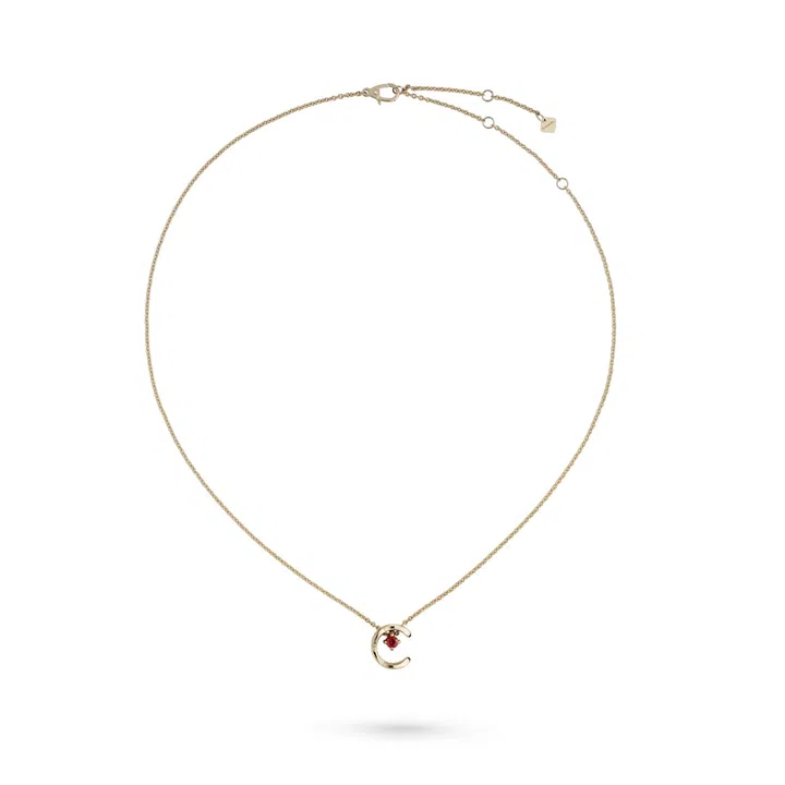 Chanel Coco Crush, Coco beige gold necklace with ruby
