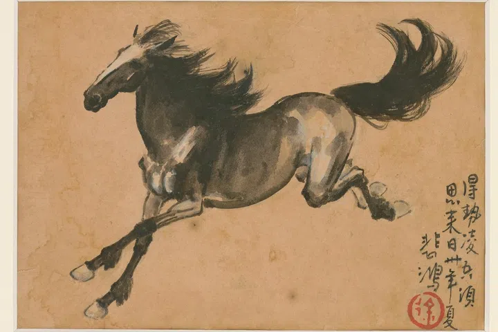 中国画家徐悲鸿作品《奔马》（徐悲鸿纪念馆藏）