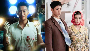 一张横式拼接的韩剧剧照封面图。左侧画面中，一名身穿白色衬衫的男性医生站在手术室内，背景是明亮的手术灯与医疗设备，他戴着手套，衣服上带有血迹，神情冷静而专注，整体氛围紧张而充满戏剧张力。右侧画面呈现一对男女角色站在室内空间中，男子身穿深色西装与领带，神情严肃；女子穿着带有复古花纹的连身裙，头戴红色波点头巾，妆容精致，两人并肩而立，散发出浓厚的年代感与情感张力。整体画面象征 2025 年韩剧中医疗题材与年代爱情题材的代表性作品。左图：外伤重症中心，右图：苦尽甘来遇见你，2025 年度最佳韩剧盘点：10 部必看神剧，从爱情到悬疑一次追完