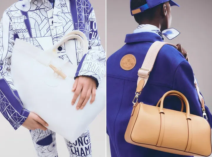 本季新品也包括男女皆适用Le Roseau白色帆布托特包和Daylong保龄球包。（图：Longchamp）