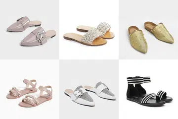 pearl sandals, affordable sandals, office sandals, 凉鞋，平底鞋，珍珠鞋