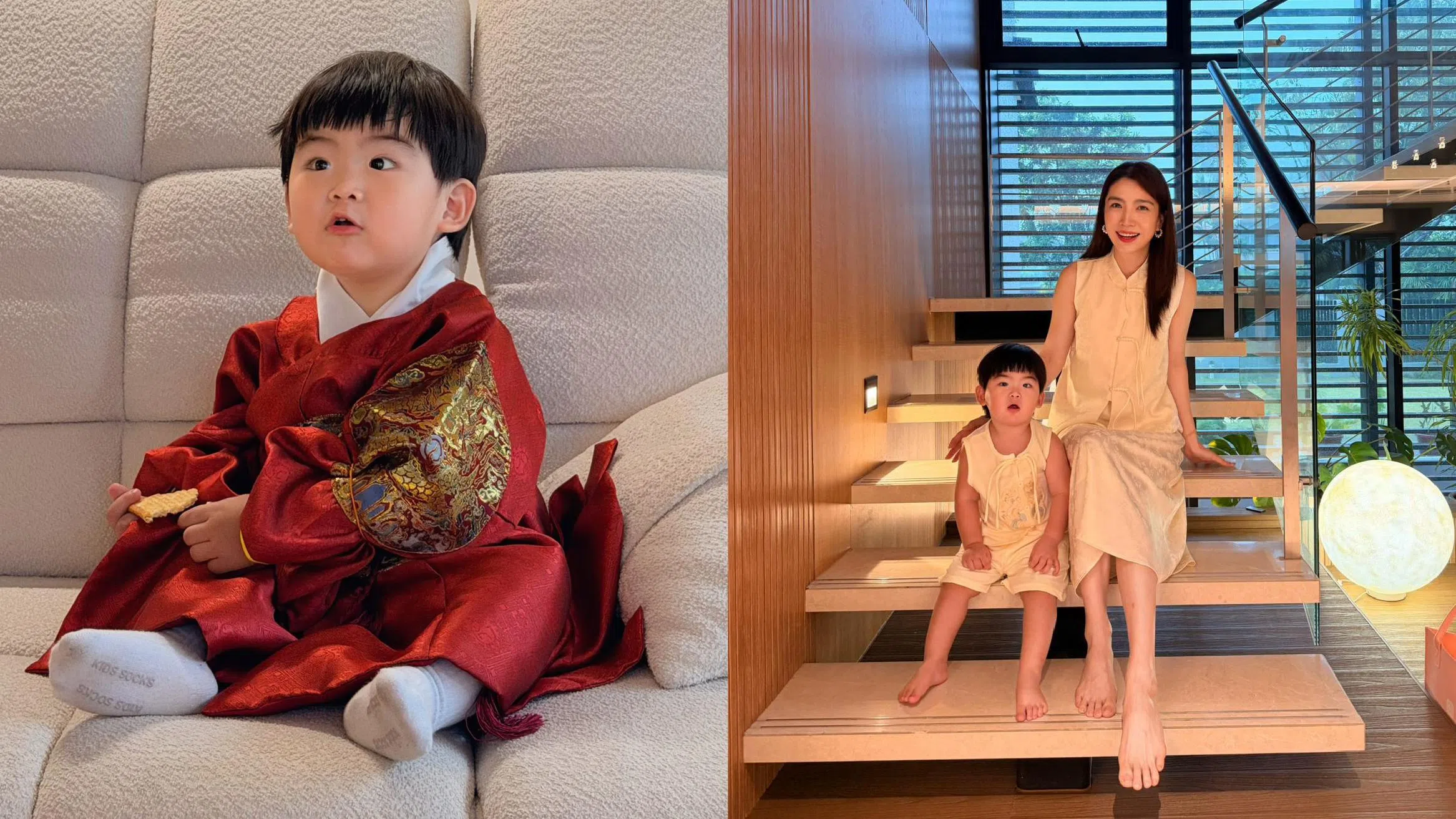 本地艺人纷纷晒出马年新春全家福，有爱有温馨！（图：马艺瑄提供）